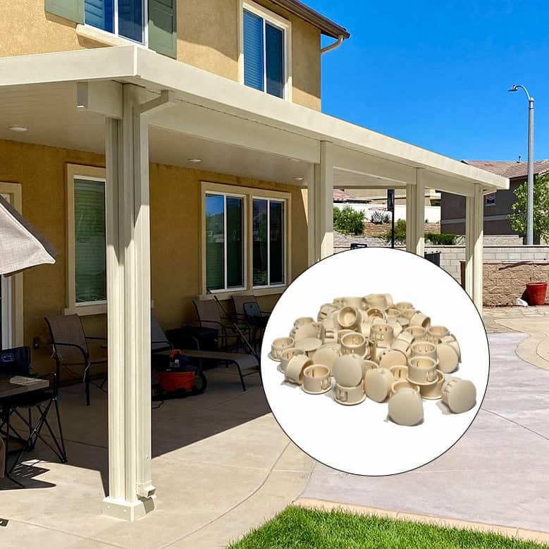 50 Pack Plastic Replacement 5/8" Plugs for Aluminum Patio Covers