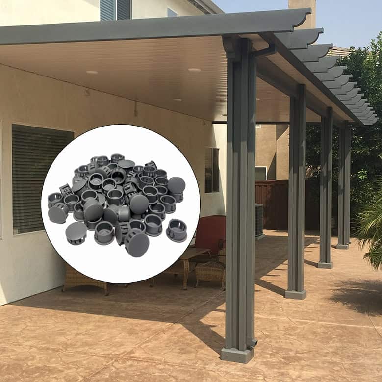 50 Pack Plastic Replacement 5/8" Plugs for Aluminum Patio Covers