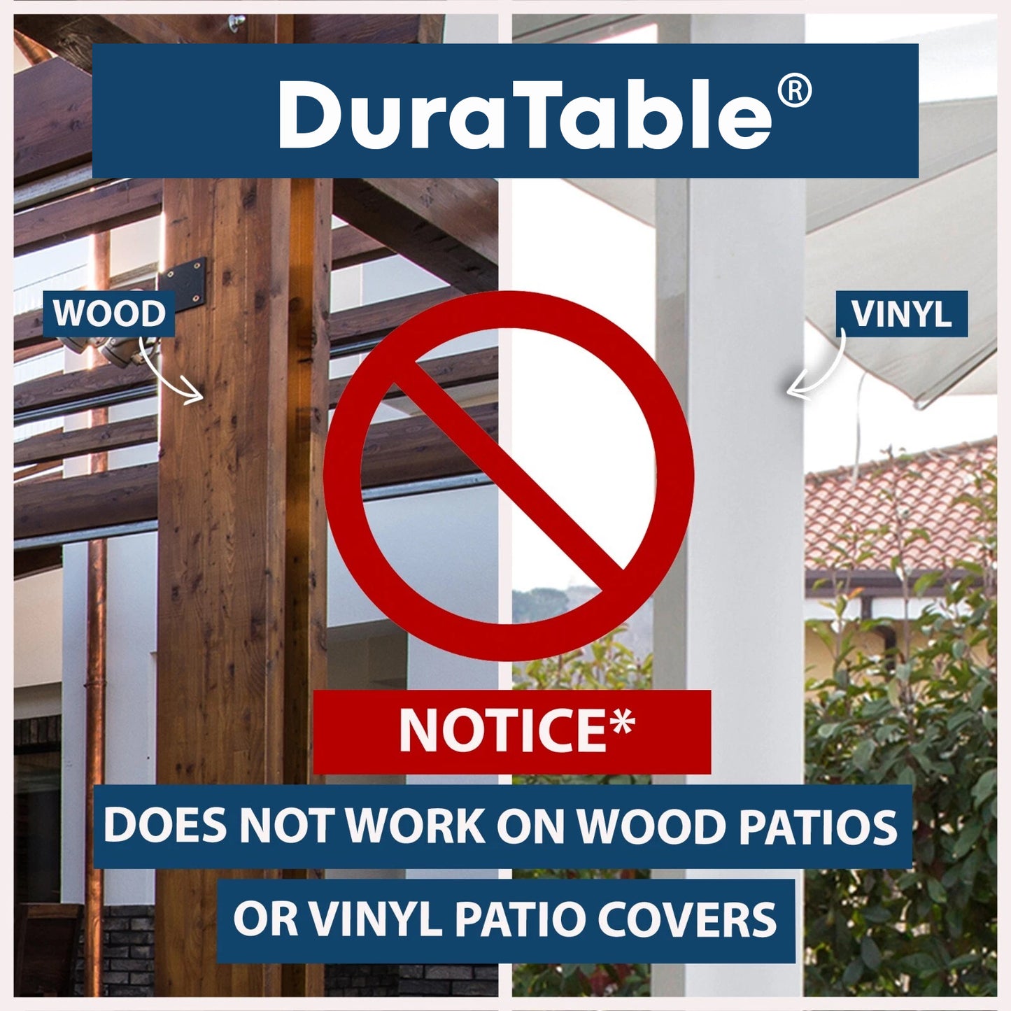 DuraTable® for Aluminum Patio Cover H-Posts