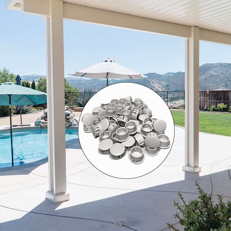 50 Pack Plastic Replacement 5/8" Plugs for Aluminum Patio Covers