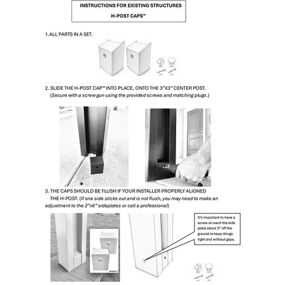 H-Post Cap™ -(2 Units per Set) H-Post Hardware Caps for Aluminum Patio Covers