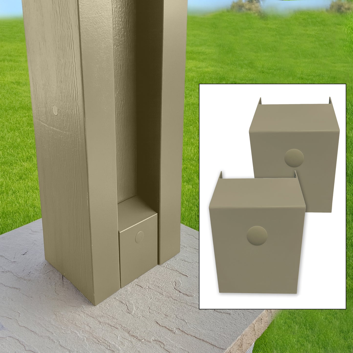 H-Post Cap™ -(2 Units per Set) H-Post Hardware Caps for Aluminum Patio Covers