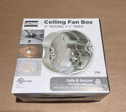 4" Ceiling Fan Box 1-1/2" Deep